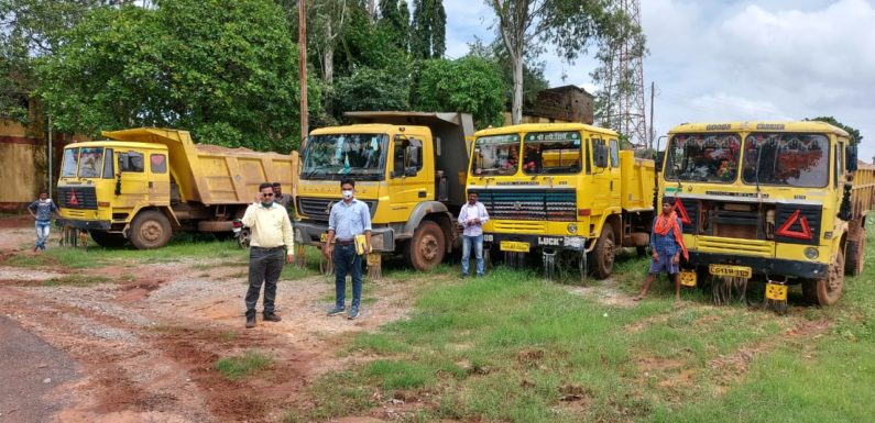 गौण खनिज का अवैध परिवहन करते 08 वाहनों पर प्रकरण दर्ज